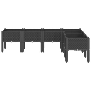 vidaXL Ζαρντινιέρα Κήπου με Πόδια Μαύρη 160x120x42 εκ. Πολυπροπυλένιο