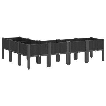vidaXL Ζαρντινιέρα Κήπου με Πόδια Μαύρη 160x120x42 εκ. Πολυπροπυλένιο