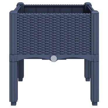 vidaXL Ζαρντινιέρα Κήπου με Πόδια Μπλε Γκρι 40x40x42 εκ. από Πολυπροπυλένιο