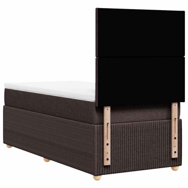 vidaXL Κρεβάτι Boxspring με Στρώμα Σκούρο Καφέ 80x200 εκ. Υφασμάτινο