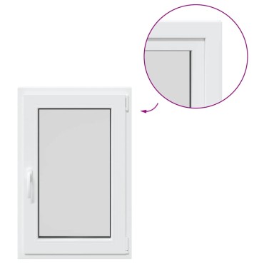 vidaXL Παράθυρο Υπογείου "RISOR" 60x100 εκ. Ανακλινόμενο & Περιστρεφόμενο DIN Δεξιό Λευκό