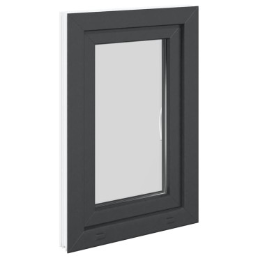 vidaXL Παράθυρο Υπογείου "RISOR" 50x75 εκ. Ανακλινόμενο & Περιστρεφόμενο DIN Δεξί Ανθρακί