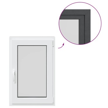 vidaXL Παράθυρο Υπογείου "RISOR" 60x100 εκ. Ανακλινόμενο & Περιστρεφόμενο DIN Δεξί Ανθρακί