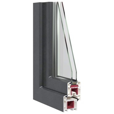 vidaXL Παράθυρο Υπογείου "RISOR" 60x100 εκ. Ανακλινόμενο & Περιστρεφόμενο DIN Δεξί Ανθρακί