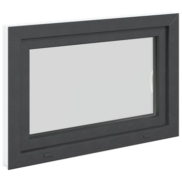 vidaXL Παράθυρο Υπογείου "RISOR" 90x50 εκ. Ανακλινόμενο & Περιστρεφόμενο DIN Δεξί Ανθρακί