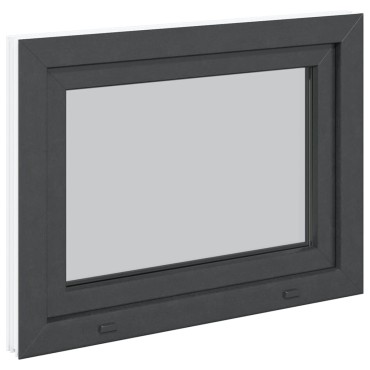 vidaXL Παράθυρο Υπογείου "RISOR" 80x50 εκ. Ανακλινόμενο & Περιστρεφόμενο DIN Δεξί Ανθρακί