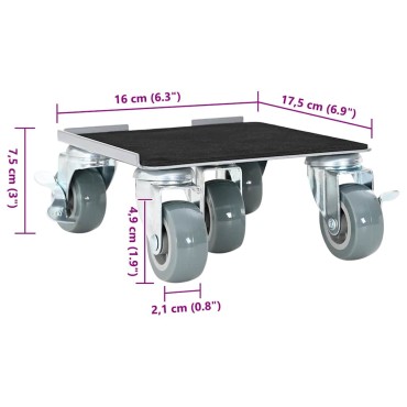 vidaXL Ρόλοι Επίπλων 4 τεμ. με Ανυψωτικό 17,5x16x7,5 εκ. Ατσάλι 1600 κιλά