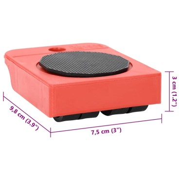 vidaXL Ρόλοι Επίπλων 8 τεμ. με Ανυψωτικά Κόκκινα 9,8x7,5x3 εκ. 150 κ.