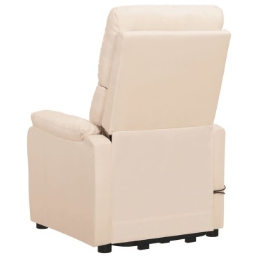 vidaXL Πολυθρόνα με Ανύψωση Κρεμ Υφασμάτινη 67x88,5x106,5cm 1 τεμ.