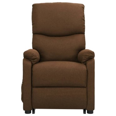 vidaXL Πολυθρόνα με Ανύψωση Καφέ Υφασμάτινη 67x88,5x106,5cm 1 τεμ.