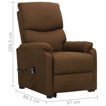 vidaXL Πολυθρόνα με Ανύψωση Καφέ Υφασμάτινη 67x88,5x106,5cm 1 τεμ.