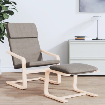 vidaXL Υποπόδιο Taupe 51x41x40cm Υφασμάτινο 1 τεμ.
