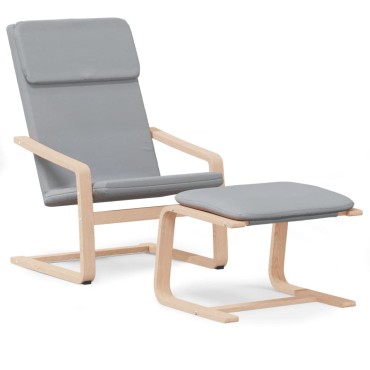 vidaXL Πολυθρόνα Relax Ανοιχτό Γκρι Υφασμάτινη με Υποπόδιο 59x82x98cm 1 τεμ.