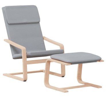 vidaXL Πολυθρόνα Relax Ανοιχτό Γκρι Υφασμάτινη με Υποπόδιο 59x82x98cm 1 τεμ.