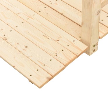 vidaXL Γέφυρα Κήπου με Κάγκελα 150x67x56 εκ. Μασίφ Ξύλο Ερυθρελάτης