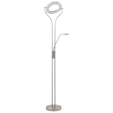 vidaXL Φωτιστικό Δαπέδου Ασημί 180 εκ. 18 W με Ρυθμιζόμενο Φωτισμό