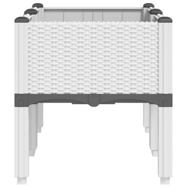 vidaXL Ζαρντινιέρα Κήπου με Πόδια Λευκή 80x40x42 εκ. Πολυπροπυλένιο