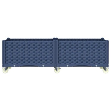 vidaXL Ζαρντινιέρα Κήπου με Πόδια Μπλε Γκρι 160x50x54 εκ. Πολυπροπυλένιο