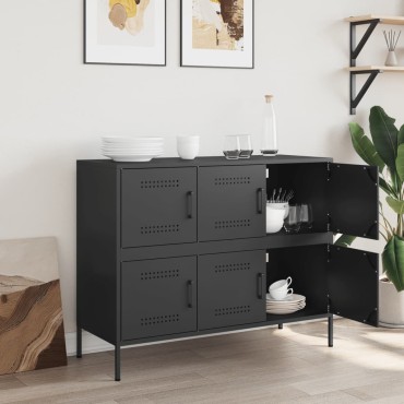 vidaXL Ντουλάπι Μαύρο 100,5x39x79cm από Χάλυβα 1 τεμ.