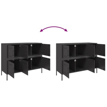 vidaXL Ντουλάπι Μαύρο 100,5x39x79cm από Χάλυβα 1 τεμ.