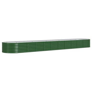 vidaXL Ζαρντινιέρα Πράσινη 440x80x36 εκ Ατσάλι με Ηλεκτρ. Βαφή Πούδρας
