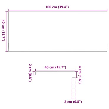 vidaXL Περβάζια παραθύρων 2 τεμ. 100x40x2 εκ. Ακατέργαστο Μασίφ Δρυός