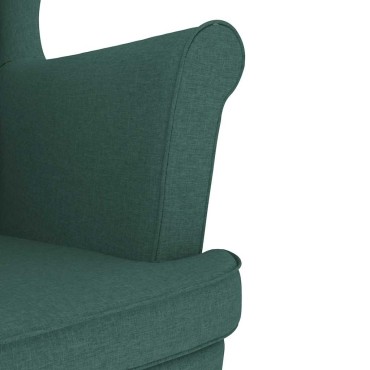 vidaXL πολυθρόνα σκούρο πράσινο 74x84x100cm ύφασμα