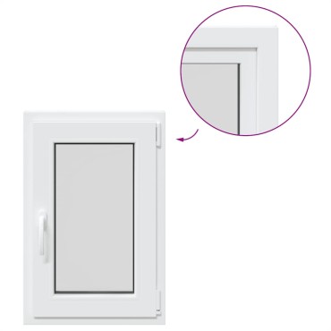 vidaXL Παράθυρο Υπογείου "RISOR" 50x75 εκ. Ανακλινόμενο & Περιστρεφόμενο DIN Δεξιό Λευκό