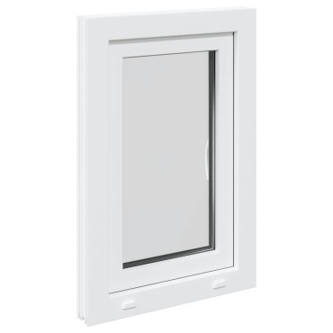vidaXL Παράθυρο Υπογείου "RISOR" 50x75 εκ. Ανακλινόμενο & Περιστρεφόμενο DIN Δεξιό Λευκό