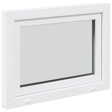 vidaXL Παράθυρο Υπογείου "RISOR" 80x50 εκ. Ανακλινόμενο & Περιστρεφόμενο DIN Αριστερά Λευκό