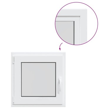 vidaXL Παράθυρο Υπογείου "RISOR" 50x50 εκ. Ανακλινόμενο & Περιστρεφόμενο DIN Αριστερά Λευκό