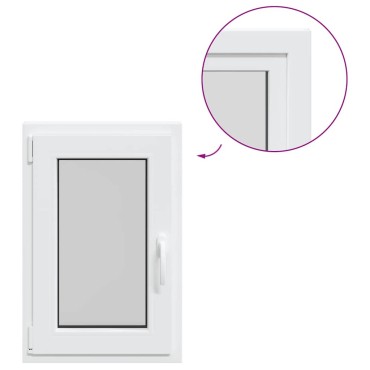 vidaXL Παράθυρο Υπογείου "RISOR" 50x75 εκ. Ανακλινόμενο & Περιστρεφόμενο DIN Αριστερά Λευκό