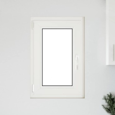 vidaXL Παράθυρο Υπογείου "RISOR" 50x75 εκ. Ανακλινόμενο & Περιστρεφόμενο DIN Αριστερά Λευκό