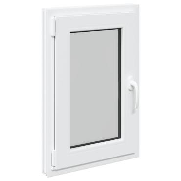 vidaXL Παράθυρο Υπογείου "RISOR" 50x75 εκ. Ανακλινόμενο & Περιστρεφόμενο DIN Αριστερά Λευκό