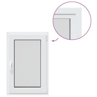 vidaXL Παράθυρο Υπογείου "RISOR" 60x100 εκ. Ανακλινόμενο & Περιστρεφόμενο DIN Δεξιό Λευκό