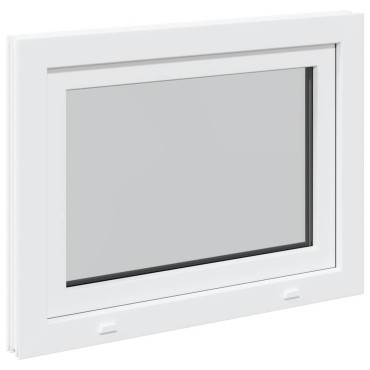 vidaXL Παράθυρο Υπογείου "RISOR" 80x70 εκ. Ανακλινόμενο & Περιστρεφόμενο DIN Αριστερά Λευκό