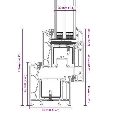 vidaXL Παράθυρο Υπογείου "RISOR" 90x70 εκ. Ανακλινόμενο & Περιστρεφόμενο DIN Δεξιό Λευκό