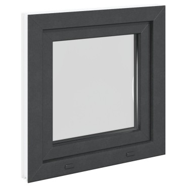 vidaXL Παράθυρο Υπογείου "RISOR" 50x50 εκ. Ανακλινόμενο & Περιστρεφόμενο DIN Δεξί Ανθρακί