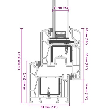 vidaXL Παράθυρο Υπογείου "RISOR" 60x80 εκ. Ανακλινόμενο & Περιστρεφόμενο DIN Αριστερό Ανθρακί