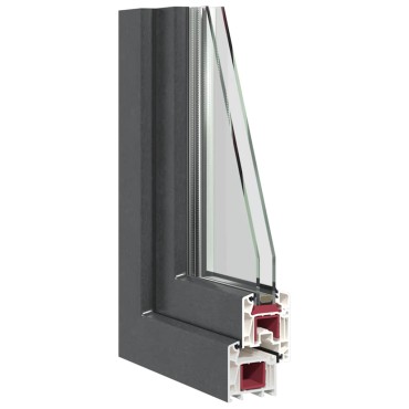 vidaXL Παράθυρο Υπογείου "RISOR" 60x80 εκ. Ανακλινόμενο & Περιστρεφόμενο DIN Αριστερό Ανθρακί