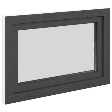 vidaXL Παράθυρο Υπογείου "RISOR" 90x70 εκ. Ανακλινόμενο & Περιστρεφόμενο DIN Δεξί Ανθρακί