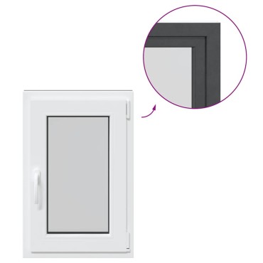 vidaXL Παράθυρο Υπογείου "RISOR" 50x75 εκ. Ανακλινόμενο & Περιστρεφόμενο DIN Δεξί Ανθρακί