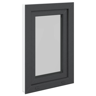 vidaXL Παράθυρο Υπογείου "RISOR" 50x75 εκ. Ανακλινόμενο & Περιστρεφόμενο DIN Δεξί Ανθρακί