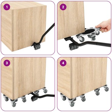 vidaXL Ρόλοι Επίπλων 4 τεμ. με Ανυψωτικό 15,5x15,5x5,5 εκ. Ατσάλι 1000 kg