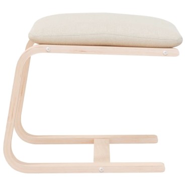 vidaXL Υποπόδιο Κρεμ 51x41x40cm Υφασμάτινο 1 τεμ.