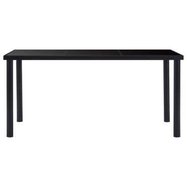 vidaXL Τραπεζαρία Μαύρη 160x80x75cm από Ψημένο Γυαλί 1 τεμ.