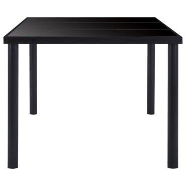 vidaXL Τραπεζαρία Μαύρη 160x80x75cm από Ψημένο Γυαλί 1 τεμ.