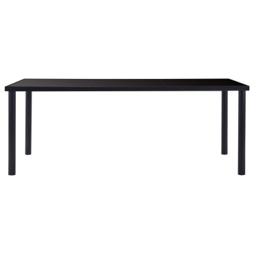 vidaXL Τραπεζαρία Μαύρη 200x100x75cm από Ψημένο Γυαλί 1 τεμ.