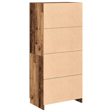 vidaXL Ντουλάπα Παλιό Ξύλο 80x52x180cm από Μοριοσανίδα 1 τεμ.