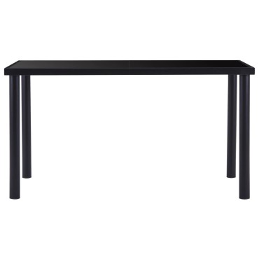 vidaXL Τραπεζαρία Μαύρη 140x70x75cm από Ψημένο Γυαλί 1 τεμ.